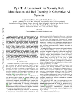 PyRIT: A Framework for Security Risk Identification and Red Teaming in
  Generative AI System