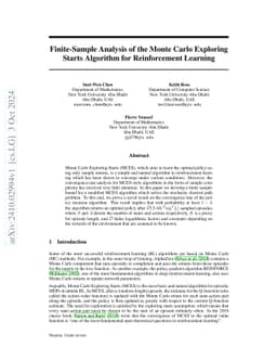 Finite-Sample Analysis of the Monte Carlo Exploring Starts Algorithm for
  Reinforcement Learning