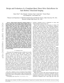 Design and Evaluation of a Compliant Quasi Direct Drive End-effector for
  Safe Robotic Ultrasound Imaging