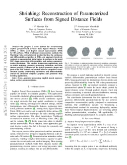 Shrinking: Reconstruction of Parameterized Surfaces from Signed Distance
  Fields