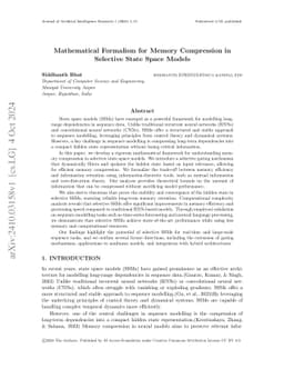 Mathematical Formalism for Memory Compression in Selective State Space
  Models