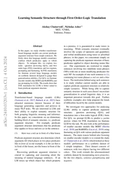Learning Semantic Structure through First-Order-Logic Translation
