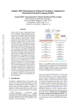 Adaptive BPE Tokenization for Enhanced Vocabulary Adaptation in
  Finetuning Pretrained Language Models