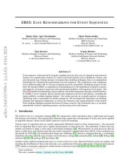 EBES: Easy Benchmarking for Event Sequences
