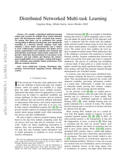 Distributed Networked Multi-task Learning