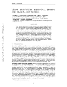 Linear Transformer Topological Masking with Graph Random Features