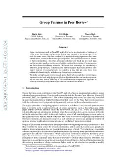 Group Fairness in Peer Review