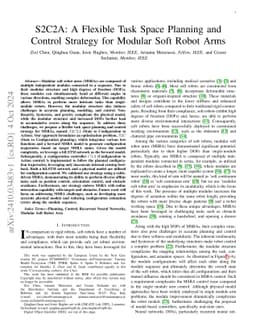 S2C2A: A Flexible Task Space Planning and Control Strategy for Modular
  Soft Robot Arms