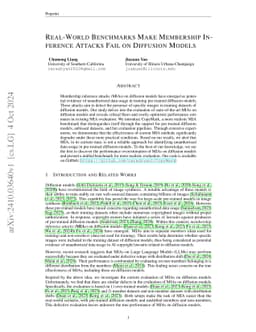 Real-World Benchmarks Make Membership Inference Attacks Fail on
  Diffusion Models