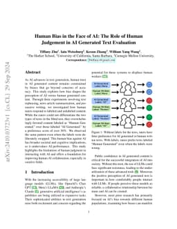 Human Bias in the Face of AI: The Role of Human Judgement in AI
  Generated Text Evaluation