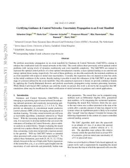 Certifying Guidance & Control Networks: Uncertainty Propagation to an
  Event Manifold