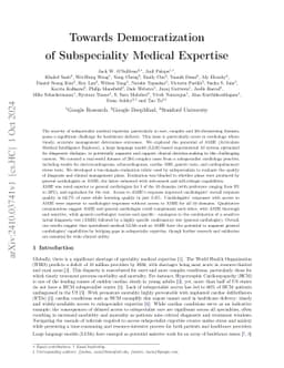 Towards Democratization of Subspeciality Medical Expertise