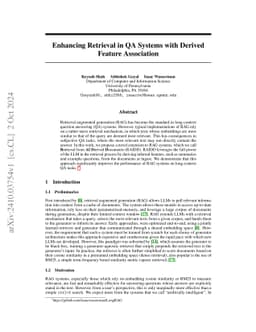 Enhancing Retrieval in QA Systems with Derived Feature Association