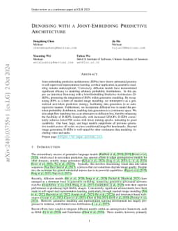 Denoising with a Joint-Embedding Predictive Architecture