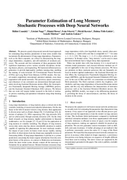 Parameter Estimation of Long Memory Stochastic Processes with Deep
  Neural Networks