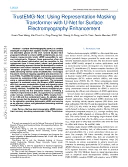 TrustEMG-Net: Using Representation-Masking Transformer with U-Net for
  Surface Electromyography Enhancement
