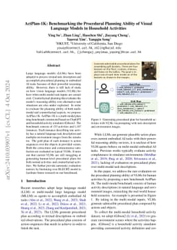ActPlan-1K: Benchmarking the Procedural Planning Ability of Visual
  Language Models in Household Activities