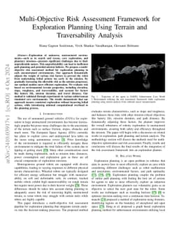 Multi-Objective Risk Assessment Framework for Exploration Planning Using
  Terrain and Traversability Analysis