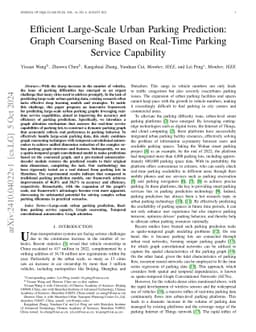 Efficient Large-Scale Urban Parking Prediction: Graph Coarsening Based on Real-Time Parking Service Capability