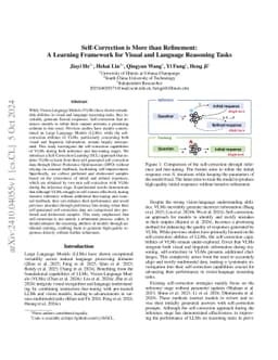 Self-Correction is More than Refinement: A Learning Framework for Visual and Language Reasoning Tasks