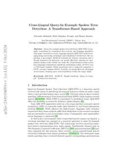 Cross-Lingual Query-by-Example Spoken Term Detection: A
  Transformer-Based Approach