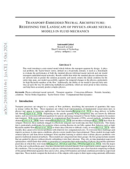 Transport-Embedded Neural Architecture: Redefining the Landscape of
  physics aware neural models in fluid mechanics