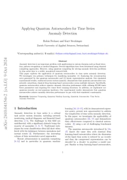 Applying Quantum Autoencoders for Time Series Anomaly Detection
