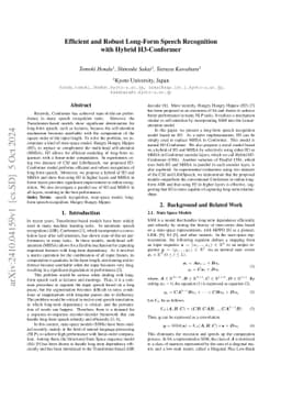 Efficient and Robust Long-Form Speech Recognition with Hybrid
  H3-Conformer