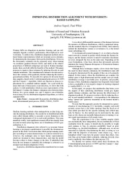 Improving Distribution Alignment with Diversity-based Sampling