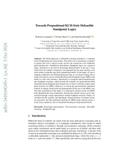 Towards Propositional KLM-Style Defeasible Standpoint Logics