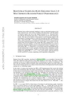 Bootstrap Sampling Rate Greater than 1.0 May Improve Random Forest
  Performance