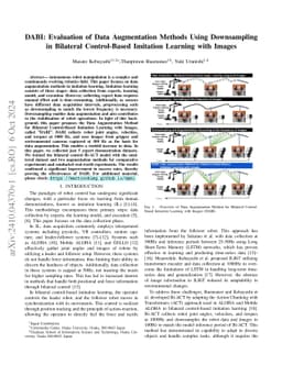 DABI: Evaluation of Data Augmentation Methods Using Downsampling in
  Bilateral Control-Based Imitation Learning with Images