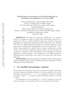 Identification des paramètres dún modèle logistique en dynamique
  des populations avec sortie affine