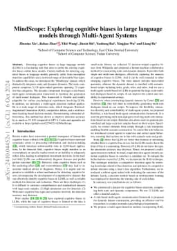 MindScope: Exploring cognitive biases in large language models through
  Multi-Agent Systems