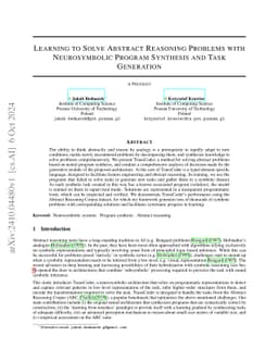 Learning to Solve Abstract Reasoning Problems with Neurosymbolic Program
  Synthesis and Task Generation
