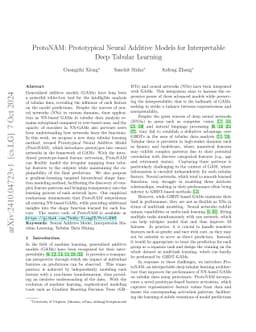 ProtoNAM: Prototypical Neural Additive Models for Interpretable Deep
  Tabular Learning