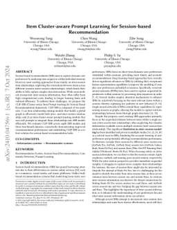 Item Cluster-aware Prompt Learning for Session-based Recommendation