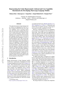 Representing the Under-Represented: Cultural and Core Capability
  Benchmarks for Developing Thai Large Language Models