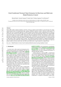 Goal-Conditioned Terminal Value Estimation for Real-time and Multi-task
  Model Predictive Control