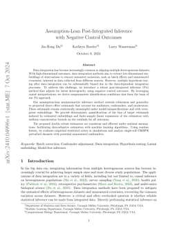 Assumption-Lean Post-Integrated Inference with Negative Control Outcomes