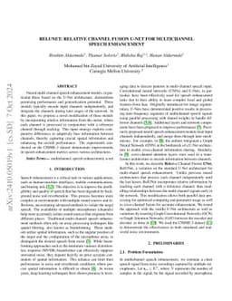 RelUNet: Relative Channel Fusion U-Net for Multichannel Speech
  Enhancement