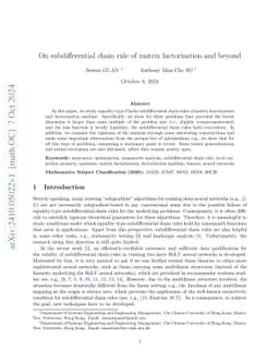 On subdifferential chain rule of matrix factorization and beyond