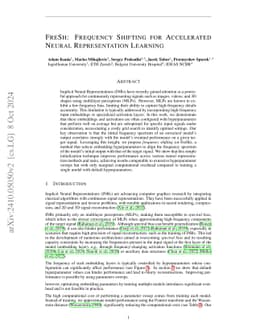 FreSh: Frequency Shifting for Accelerated Neural Representation Learning