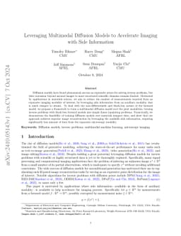 Leveraging Multimodal Diffusion Models to Accelerate Imaging with Side
  Information
