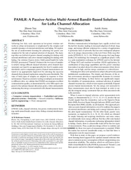 PAMLR: A Passive-Active Multi-Armed Bandit-Based Solution for LoRa
  Channel Allocation