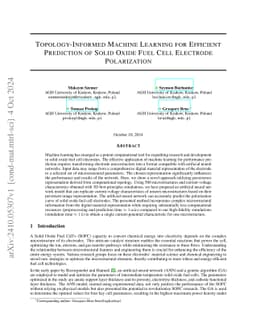 Topology-Informed Machine Learning for Efficient Prediction of Solid
  Oxide Fuel Cell Electrode Polarization