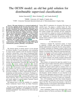 The OCON model: an old but gold solution for distributable supervised
  classification