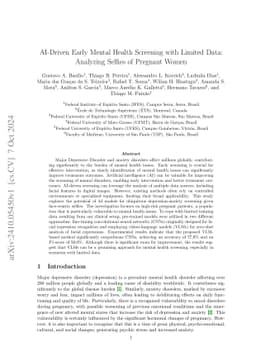 AI-Driven Early Mental Health Screening: Analyzing Selfies of Pregnant Women