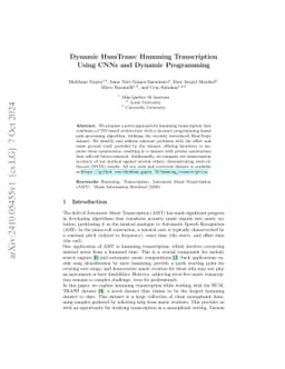 Dynamic HumTrans: Humming Transcription Using CNNs and Dynamic
  Programming