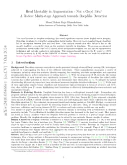 Herd Mentality in Augmentation -- Not a Good Idea! A Robust Multi-stage
  Approach towards Deepfake Detection